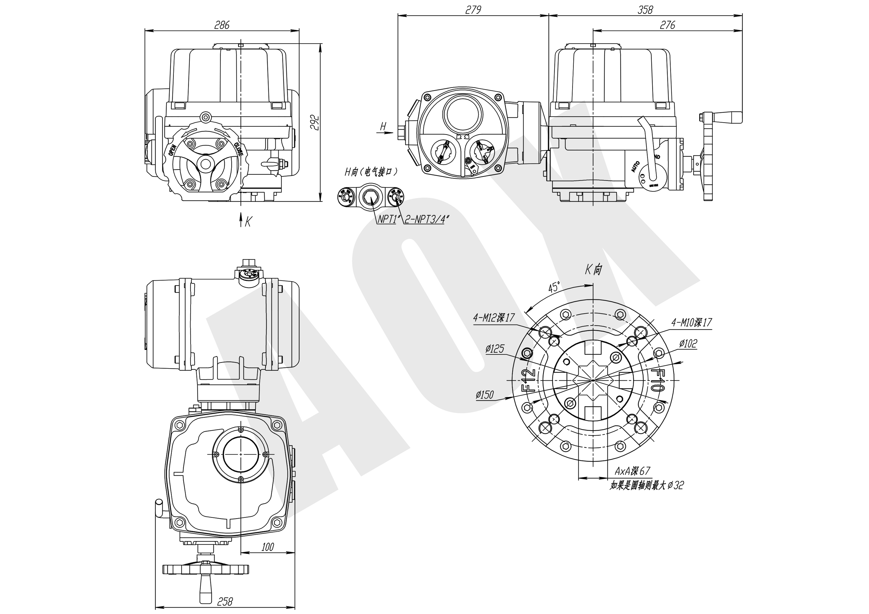電動執行器外形圖.(CHQ-030~060)png 電動執行器外形圖.(CHQ-030~060)png